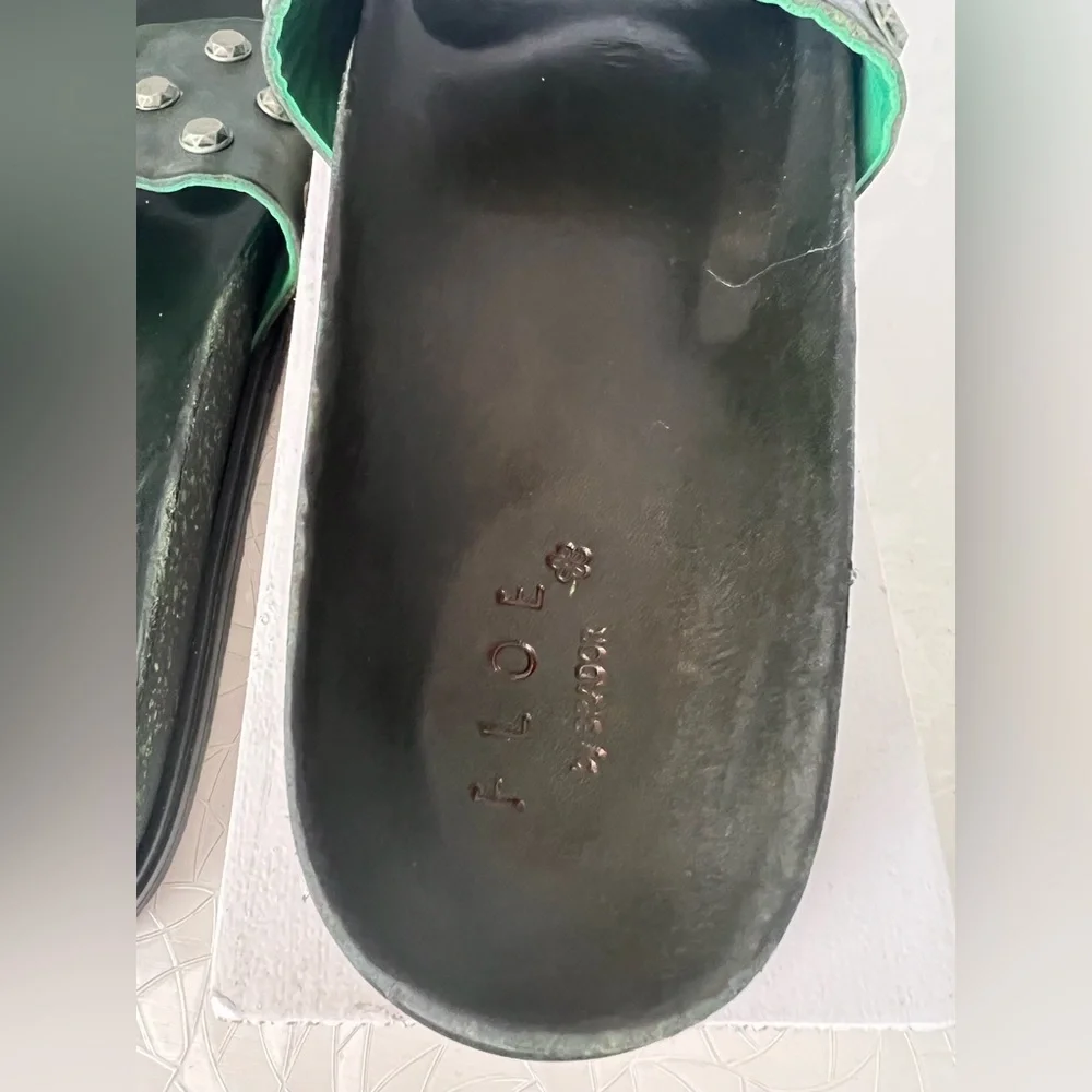 FLOE BY Brador  Leather Slip on Flat Sandals Size 39 Made in Italy